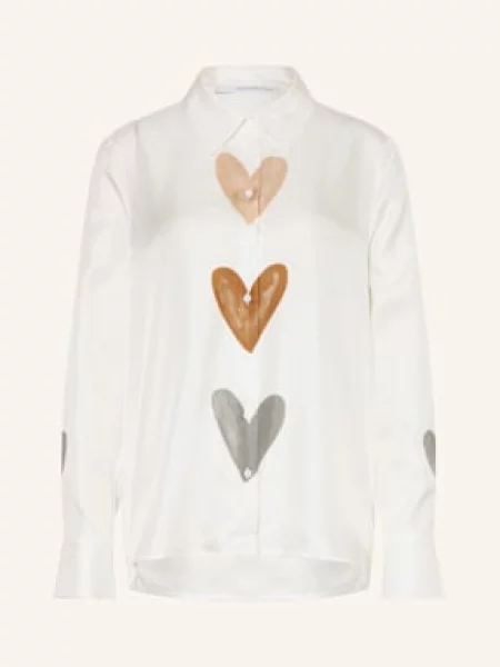 Herzen's Angelegenheit Koszula Z Jedwabiu weiss biała