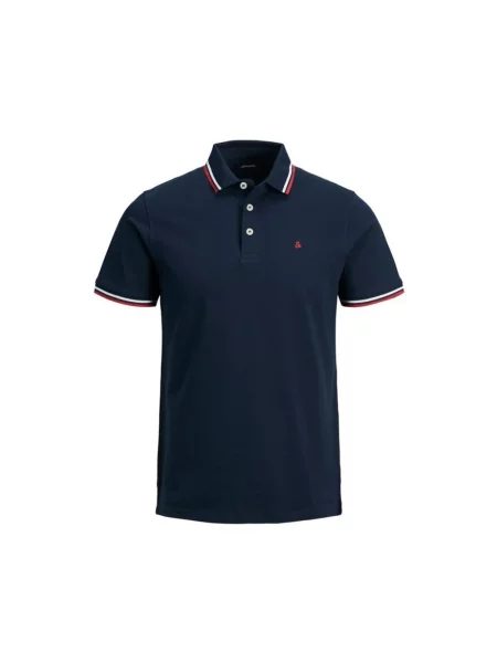 Koszulka polo o kroju slim fit z wyhaftowanym logo model ‘PAULOS’ Jack & Jones niebieskie