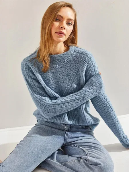 Bianco Lucci Pulover Pullover' modra