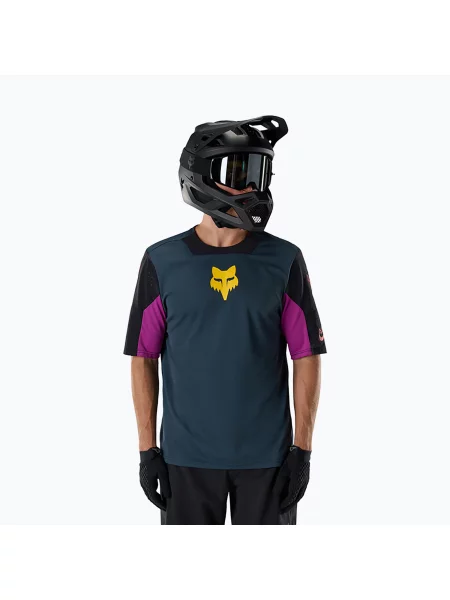 Tricou de ciclism pentru bărbați Fox Racing Defend Creation galaxy blue albastru