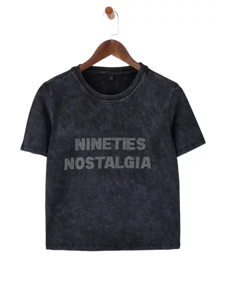 Trendyol Tricou metalic / argintiu gri