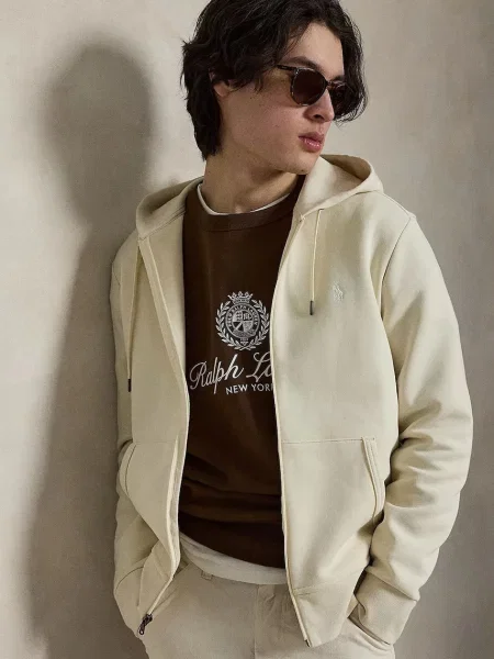 Polo Ralph Lauren hanorac cu și glugă bej