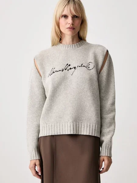 Maison Margiela sweter z wełną szary