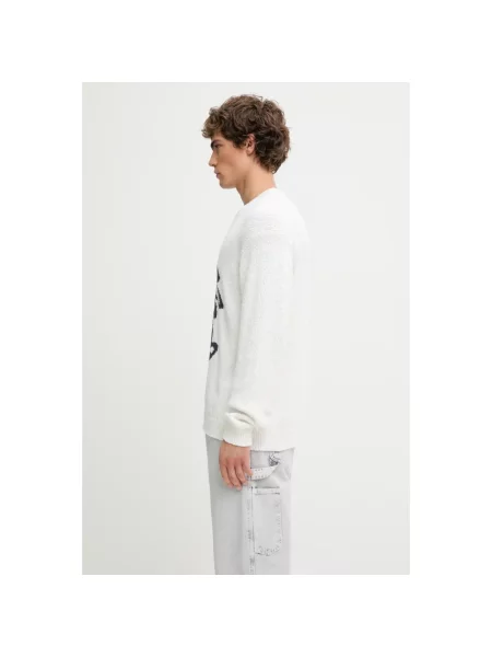 Sweter Maison Kitsune w abstrakcyjne wzory biały