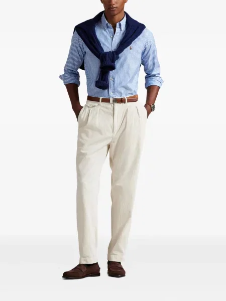 Ριγέ polo Polo Ralph Lauren με κουκούλα με αυτόγραφο λευκό