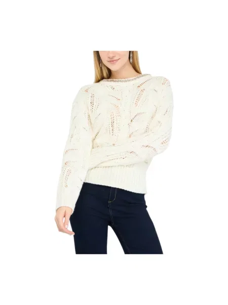 Sweter Liu Jo wełniany z długim rękawem biały
