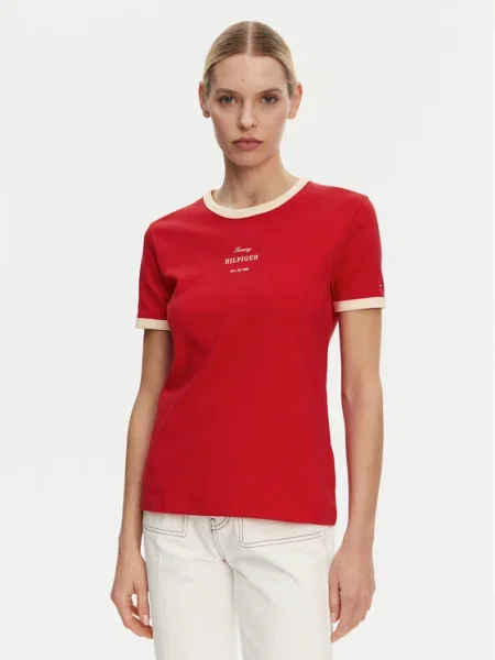 Тениска Tommy Hilfiger червено