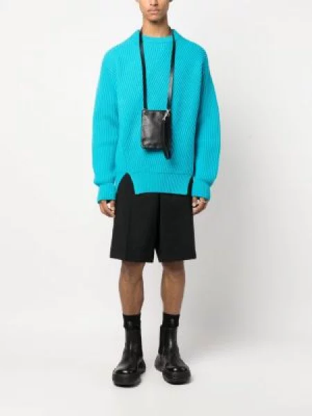 Kožna crossbody torba Jil Sander crna