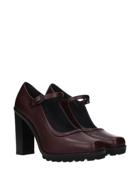 Pantofi cu toc Max Mara din piele cu cataramă maro