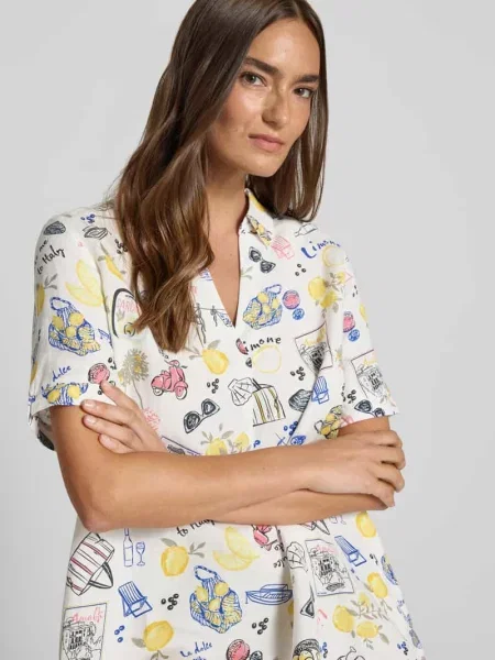 Sukienka casualowa o kroju relaxed fit z mieszanki lnu i Tom Tailor biała