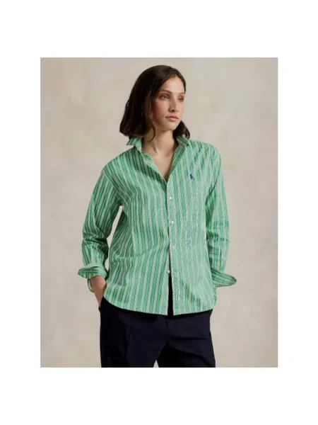 Koszula Polo Ralph Lauren w paski z paskiem zielona