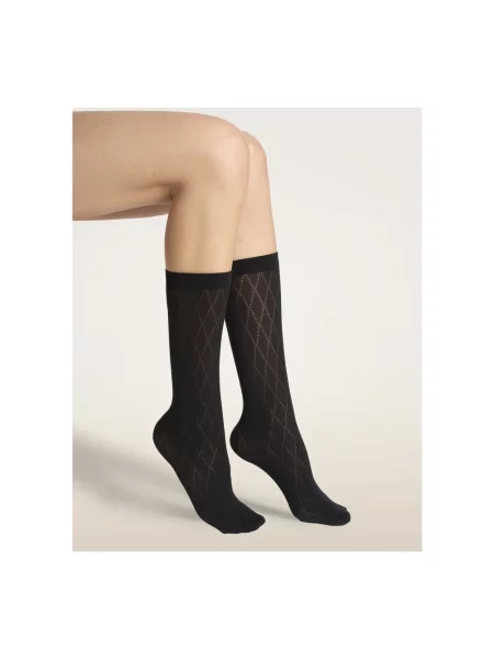 Lniane skarpety Wolford czarne
