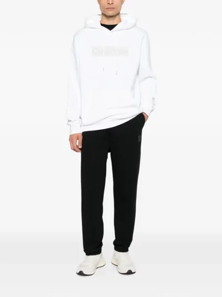 Hanorac cu glugă Calvin Klein cu autograf cu cordon alb