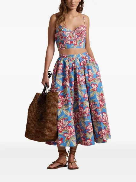 Polo Polo Ralph Lauren z twillu do kolan plisowane żółte