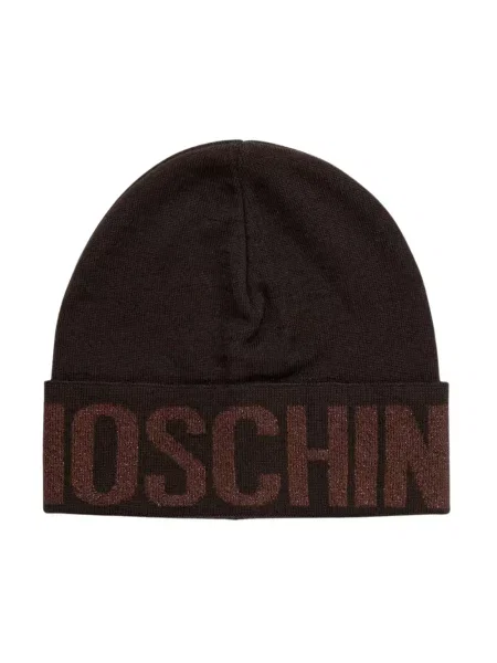 Moschino czapka z wełną brązowy