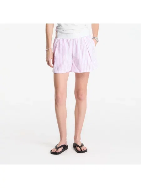 Šortky Nike Sportswear Chill Poplin Loose Stripe Shorts Lt Magenta/ Pink Foam/ Summit White XL bílé