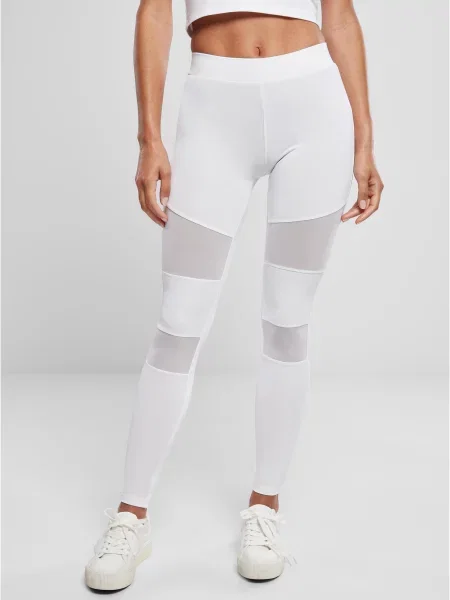 Spodnie Urban Classics z siateczką białe