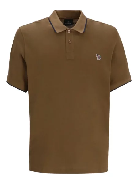 Tricou polo Paul Smith cu model zebră maro