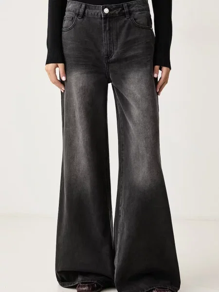Gaudi blugi wide leg pentru femei gri