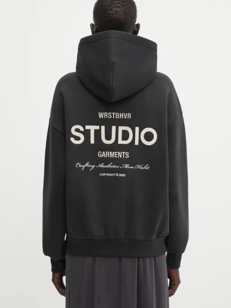 WRSTBHVR bluza Garm z kapturem z aplikacją czarny