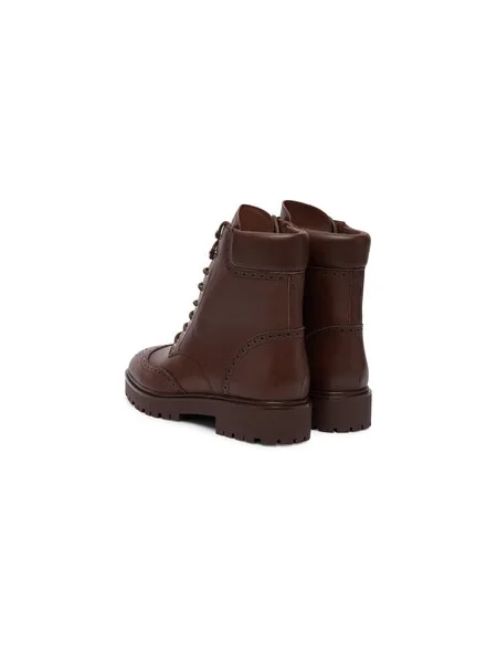 Lauren Ralph Lauren Šnurovacie členkové čižmy ALYSN tmavohnedá hnedá