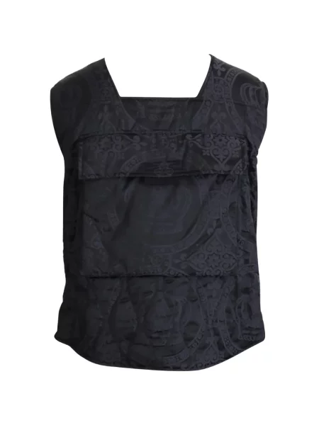 Kamizelka Dolce And Gabbana z wzorem paisley pikowana czarna