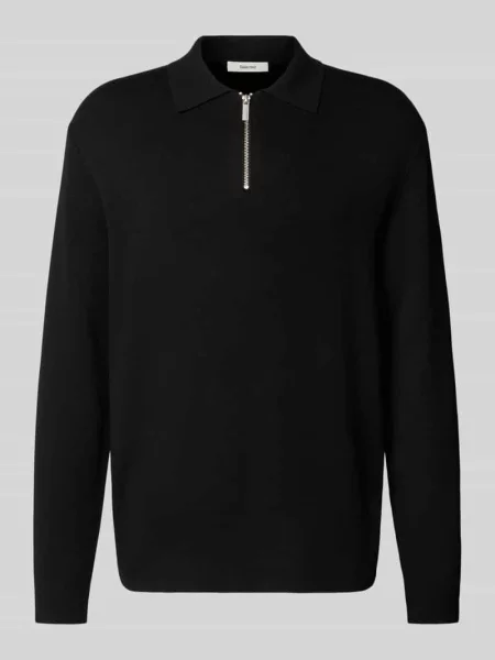 Sweter o kroju relaxed fit z mieszanki model ‘TELLER’ Selected Homme czarny
