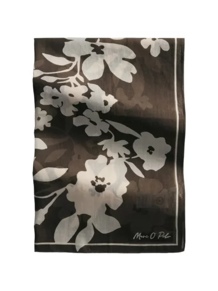 Fular Marc O'polo cu model floral cu imagine maro