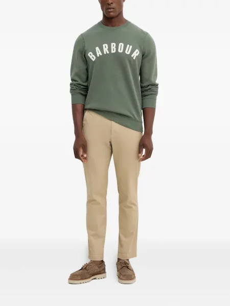 Hanorac Barbour cu decolteu rotund cu autograf verde