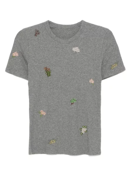 Tricou Jnby cu broderie gri