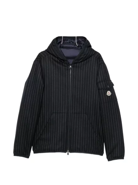 Scurt geacă Moncler cu glugă albastru