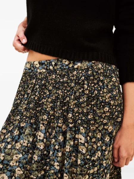 Fusta maxi Ba&sh cu model floral cu imagine negru