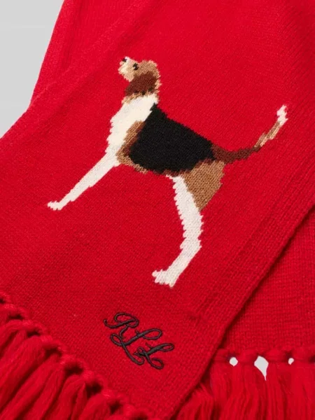 Szal z mieszanki wełny model ‘Dog’ Lauren Ralph Lauren czerwona