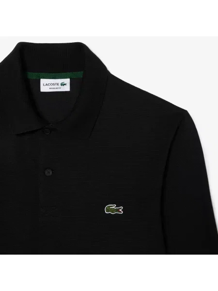 Lacoste Koszulka Polo Z Długim Rękawem Regular Fit czarna