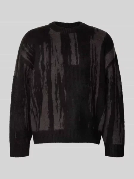 Sweter z dzianiny z prążkowanymi wykończeniami model ‘COVER’ Jack & Jones czarny