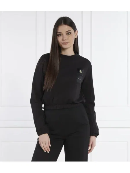 Calvin Klein Jeans Hanorac SATIN BOXES | Cropped Fit negru