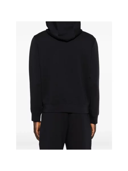 Dzianinowa bluza z kapturem Emporio Armani z kapturem niebieska
