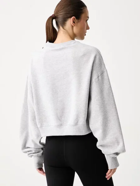 Nike Sportswear oversize melegítőfelső női pamuttal Studio Fleece szürke