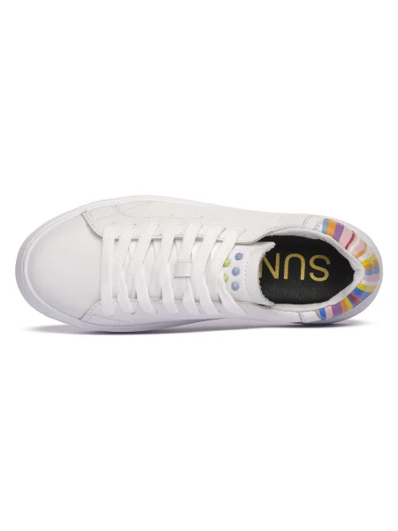 Pantofi Sun68 din piele alb