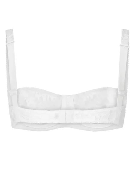 Gėlėtas nėriniuotas balconette tipo liemenėlė Dolce & Gabbana balta