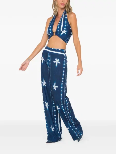 Top Jbq cu gât halter albastru