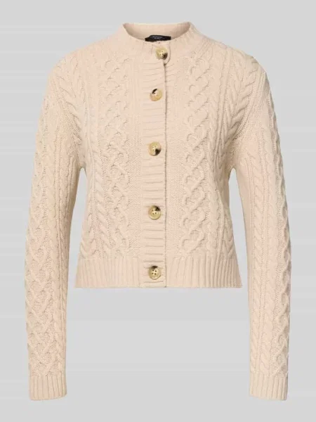 Kurtka o kroju regular fit z dzianiny z czystej wełny model ‘ABITO’ Weekend Max Mara beżowa