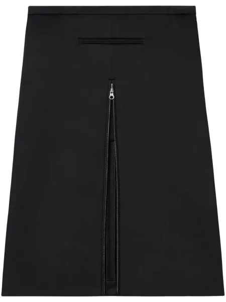 Fustă midi Courreges din satin până la genunchi negru