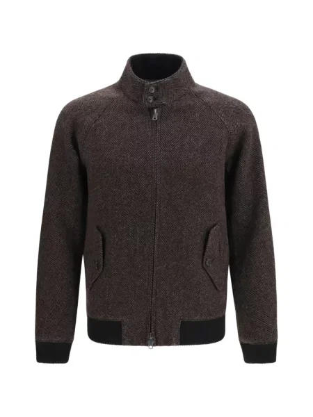 Geacă bomber Baracuta cu model herringbone maro