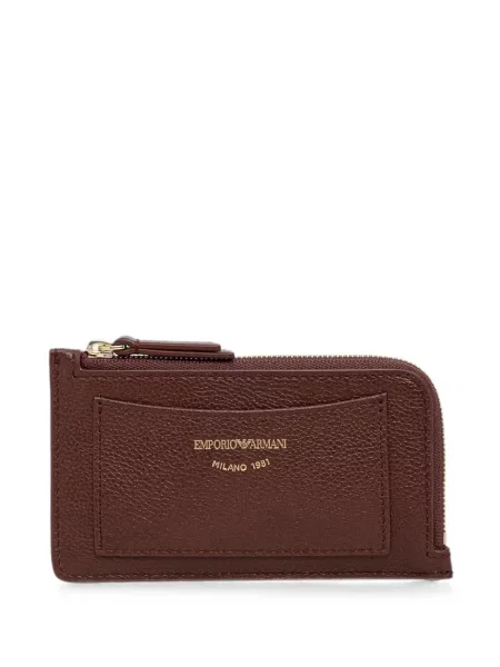 Portofel Emporio Armani din piele cu imagine maro