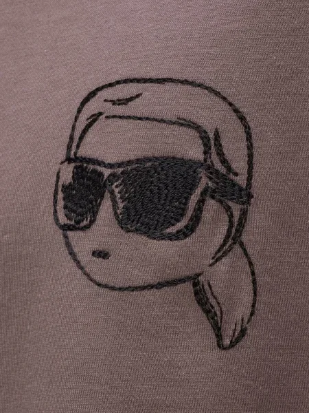Тениска Karl Lagerfeld бродирана виолетово