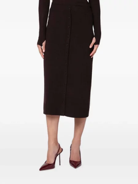 Spódnica midi Victoria Beckham brązowa