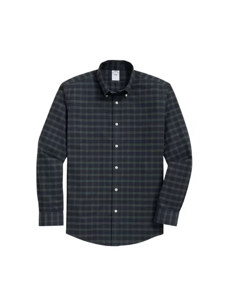 Koszula Brooks Brothers w kratkę z twillu czarna