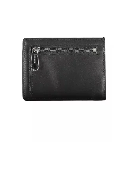 Lniany portfel Calvin Klein czarny
