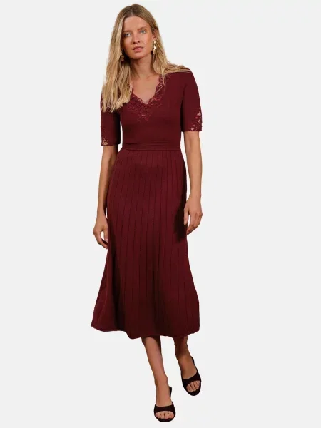 Love & roses Rochie tricotat carmin roșu